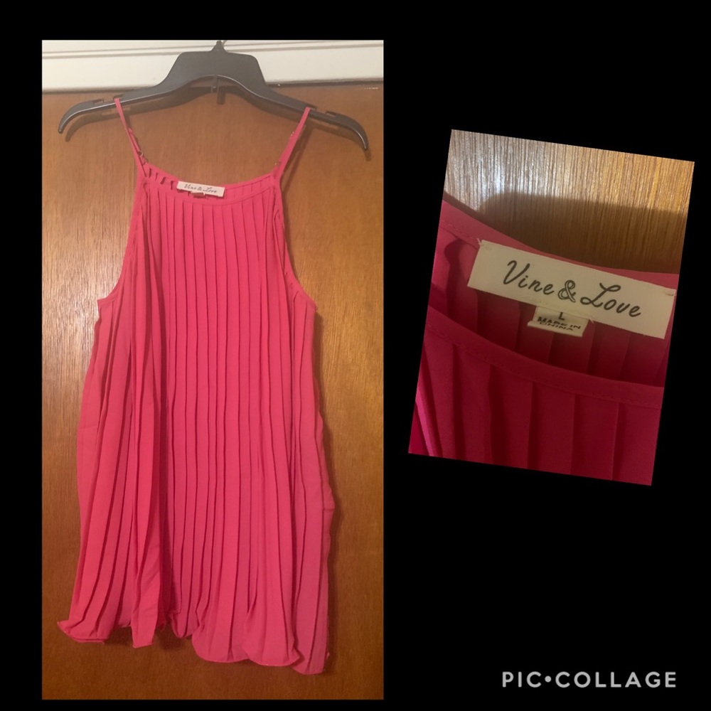 Vine & Love Tank in Hot Pink